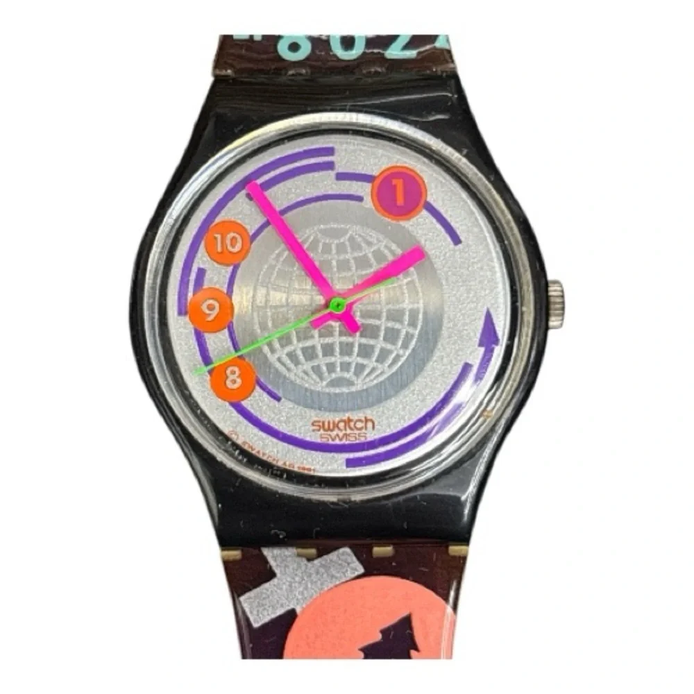 Vintage Swatch Men’s EAN Code Multicolor Graphic 1992 Watch Unisex Y2K